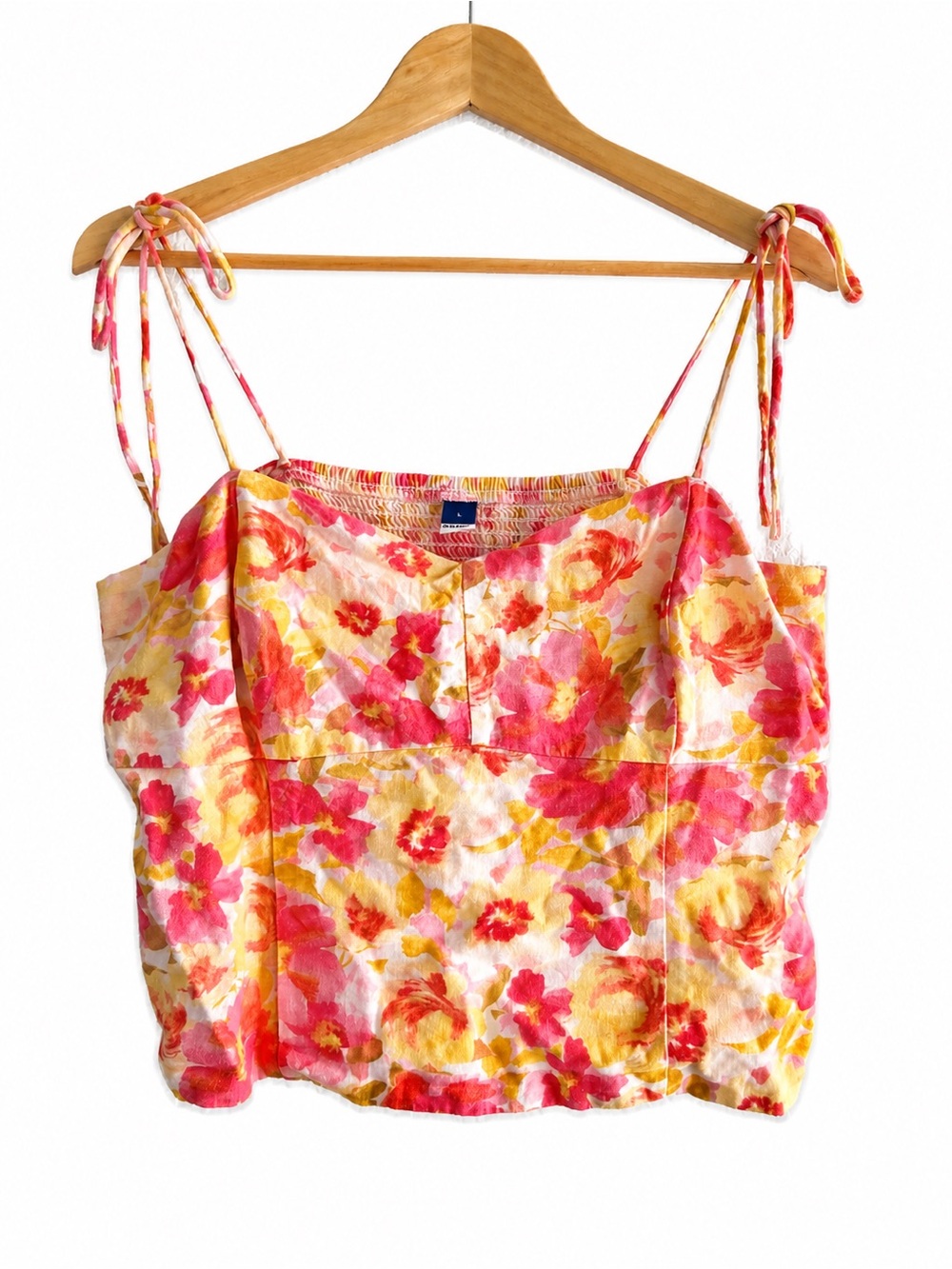 Old Navy Floral Tie Strap Corset Tank Top Size Large